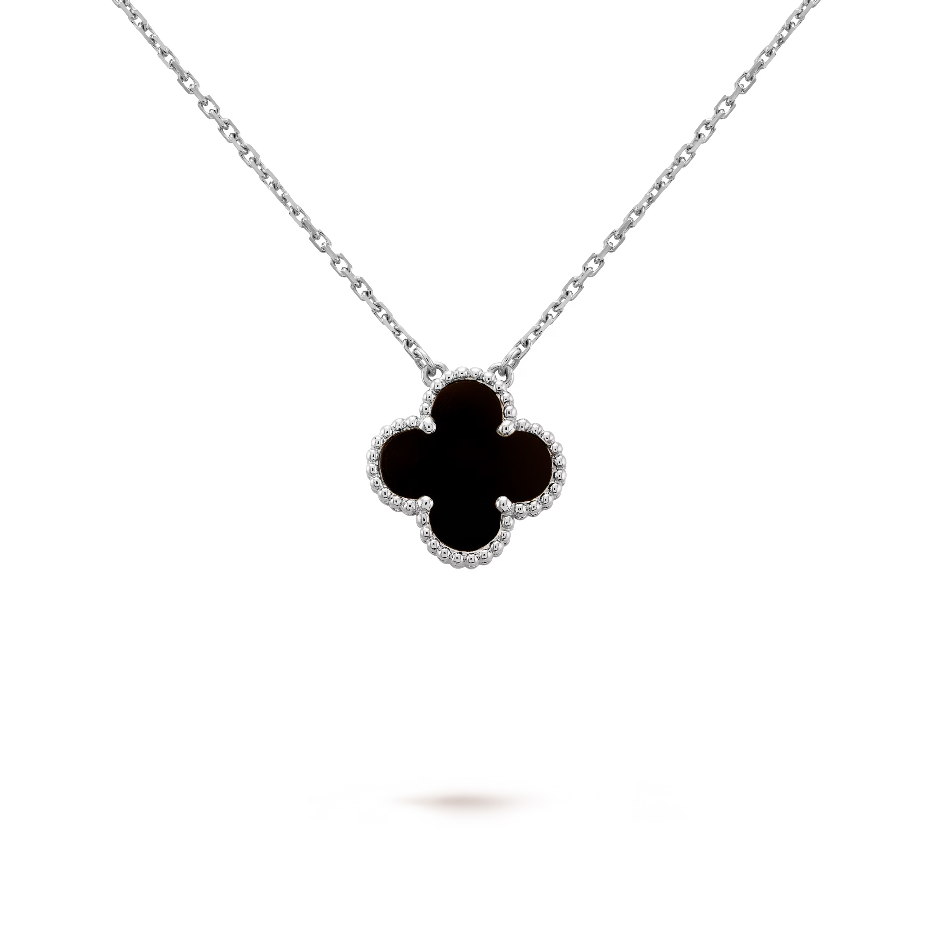 Onyx Clover Motif Pendant