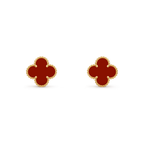 Carnelian Clover Motif Earrings