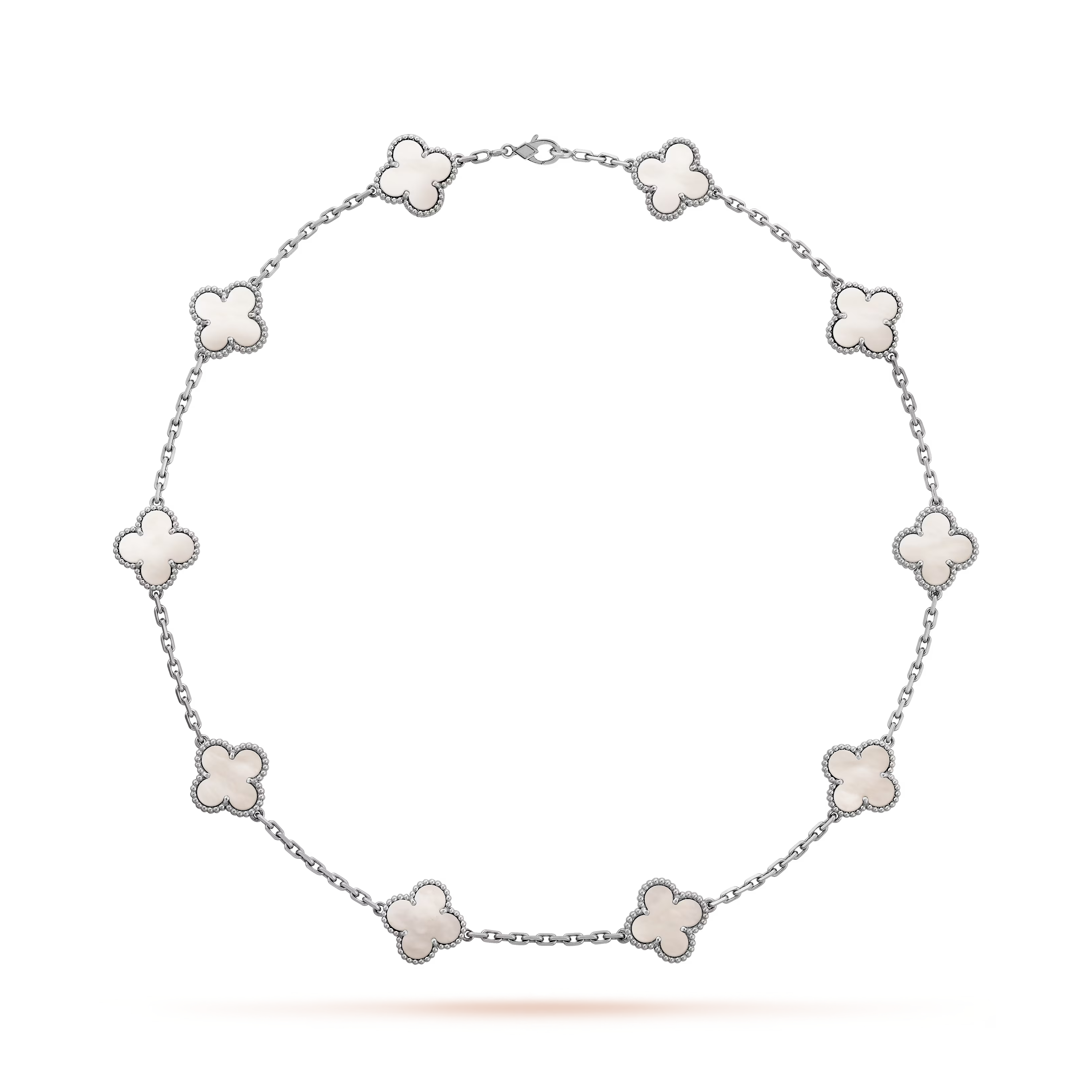 Mother-of-pearl Clover Motif Necklace