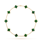 Malachite Clover Motif Necklace
