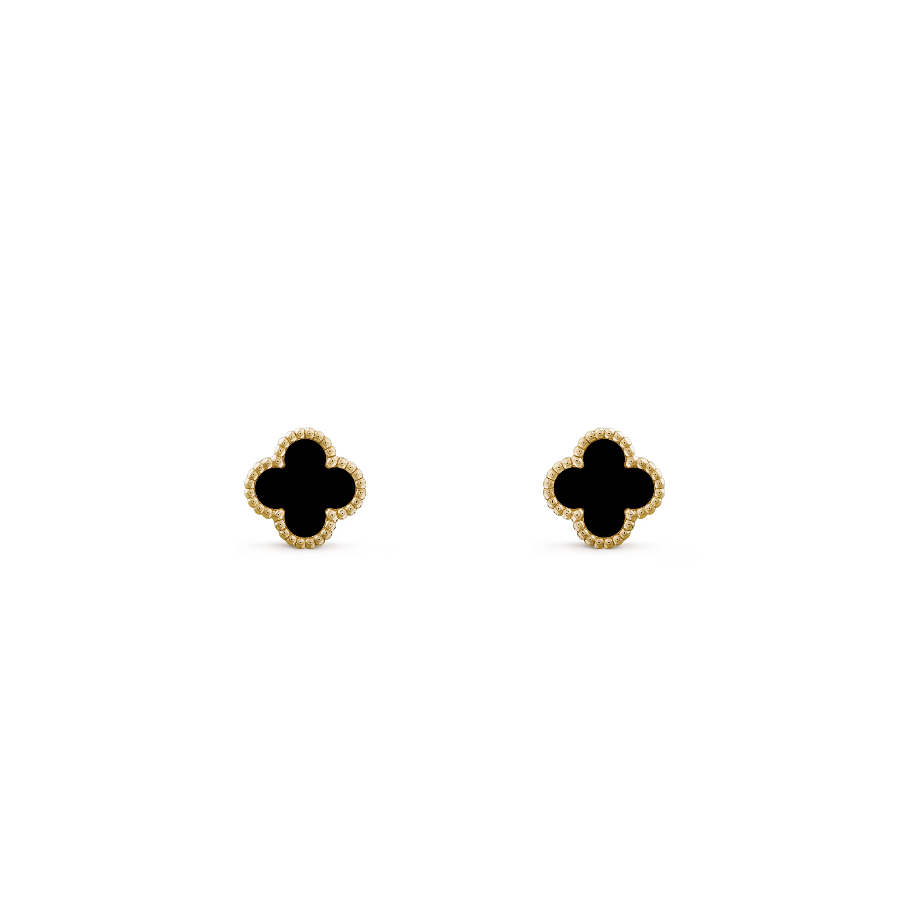 Onyx Petite Clover Motif Earstuds