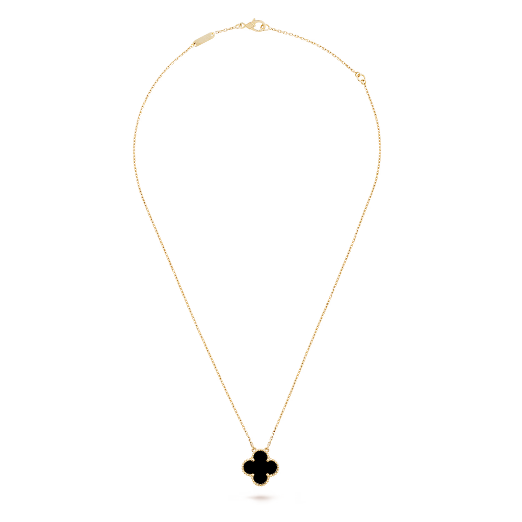 Onyx Clover Motif Pendant