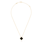 Onyx Clover Motif Pendant