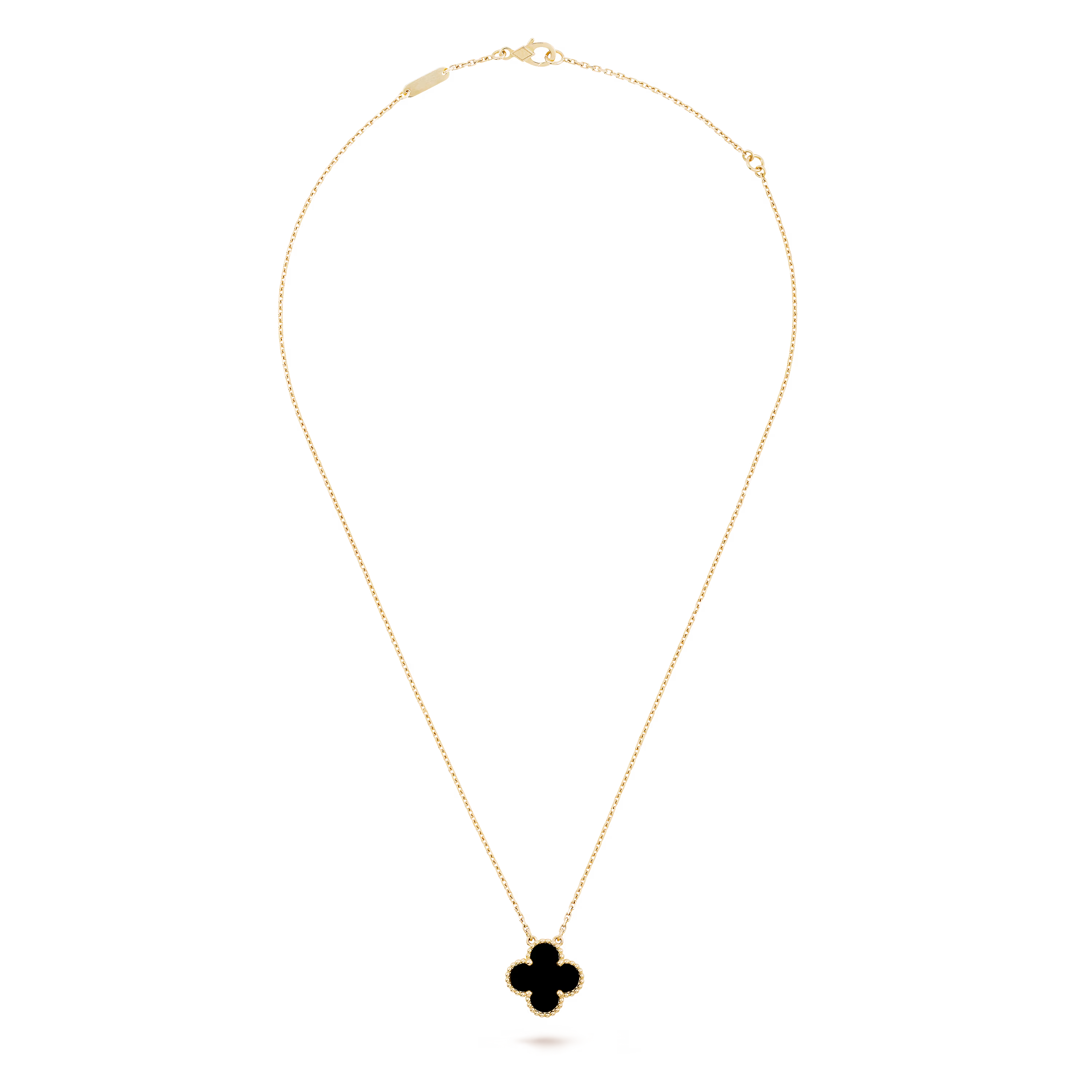 Onyx Clover Motif Pendant