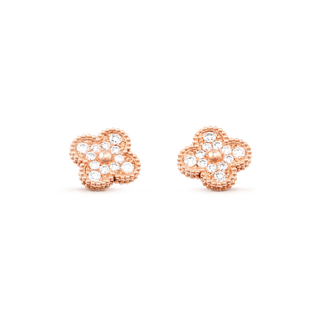 Diamanté Clover Motif Earrings