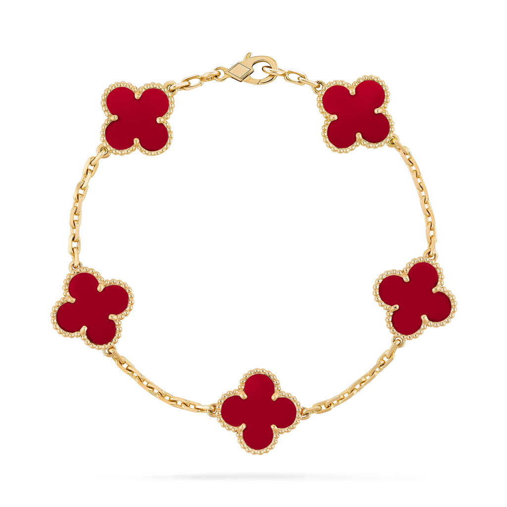 Carnelian Clover Motif Bracelet