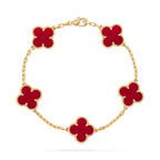 Carnelian Clover Motif Bracelet