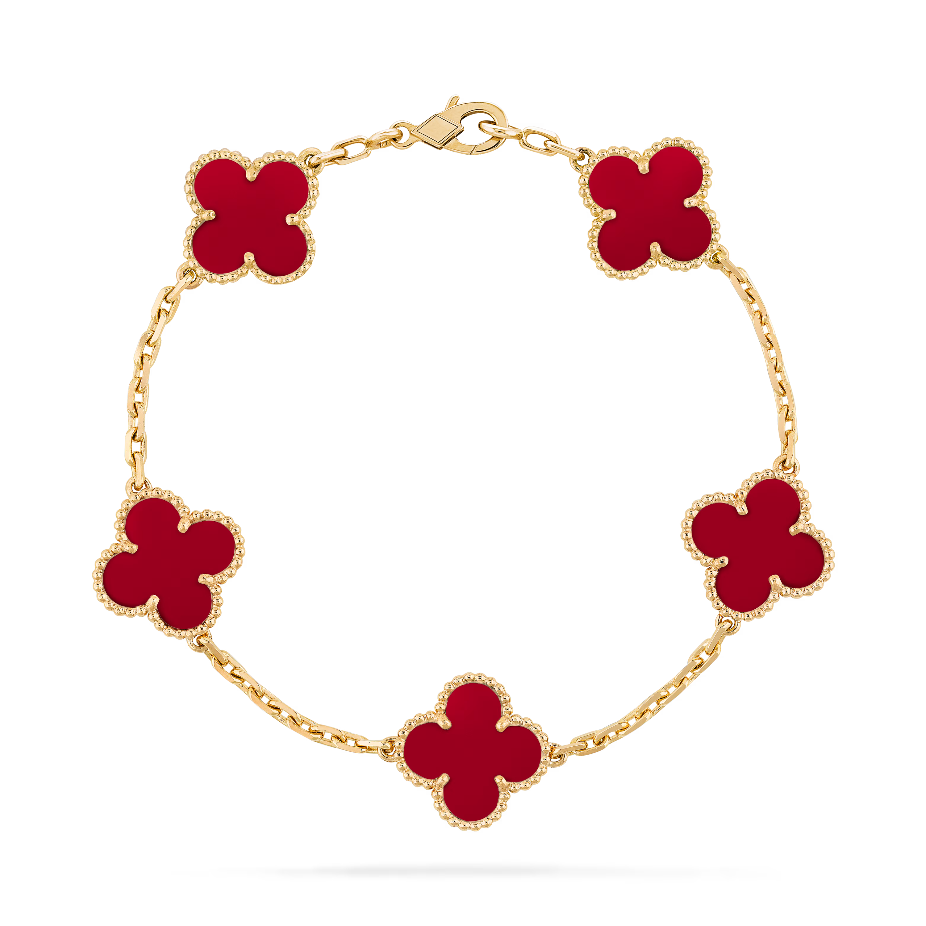 Carnelian Clover Motif Bracelet