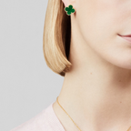 Malachite Clover Motif Earrings
