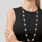 Lumière & Diamanté Clover Motif Long Necklace