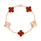 Carnelian & Lumière Clover Motif Bracelet