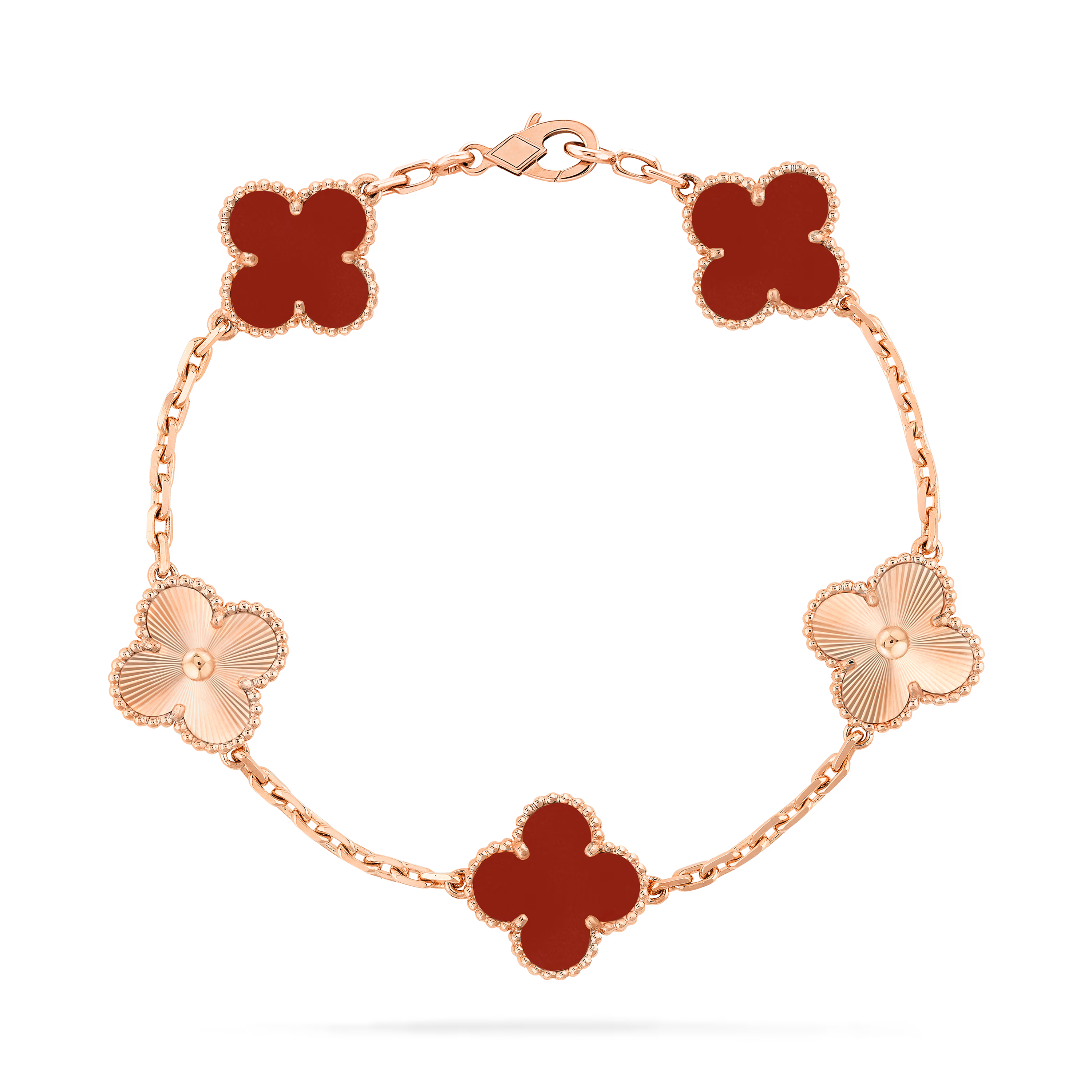Carnelian & Lumière Clover Motif Bracelet