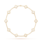 Mother-of-pearl Clover Motif Necklace
