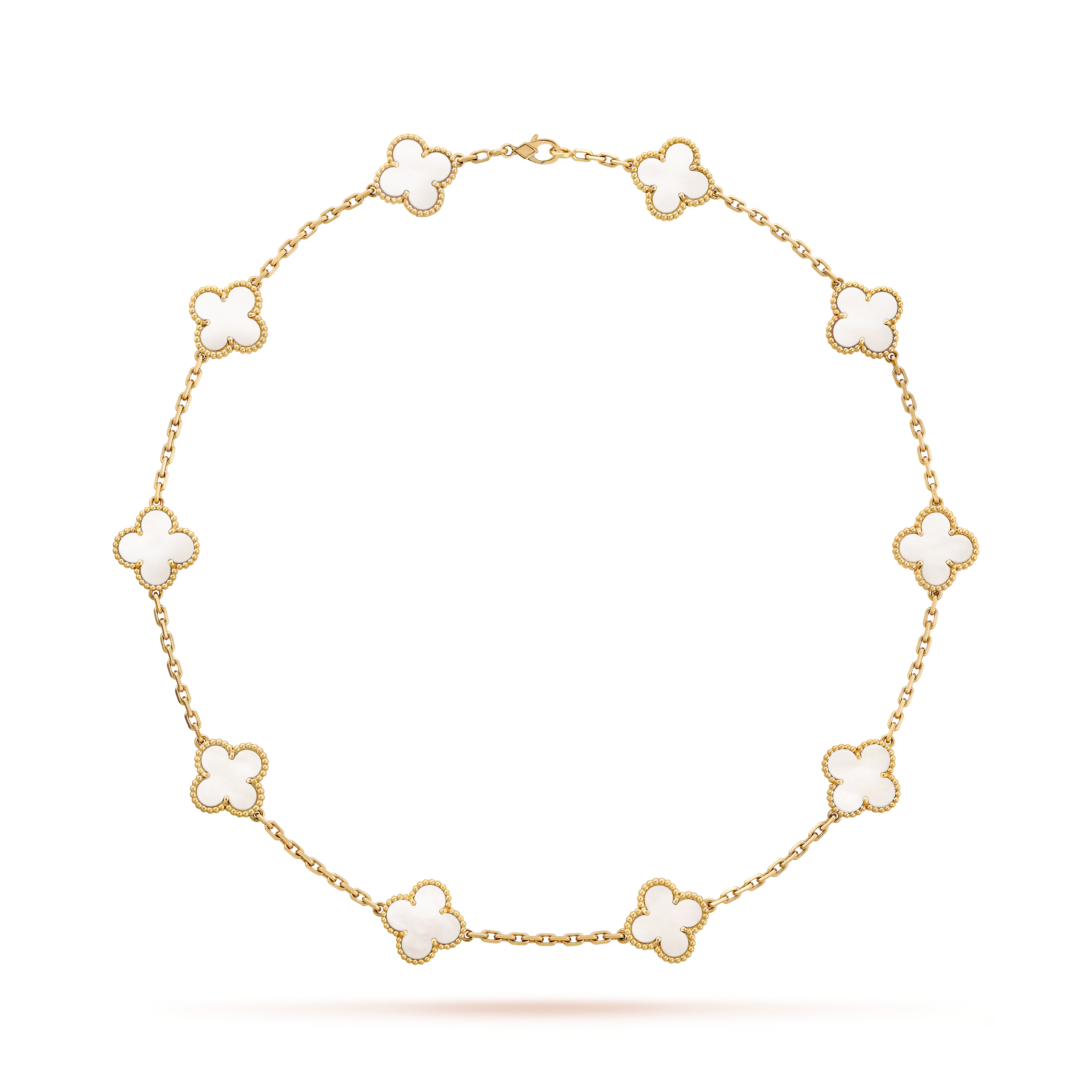 Mother-of-pearl Clover Motif Necklace