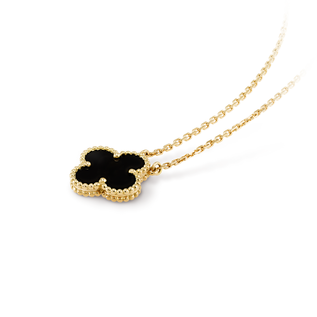 Onyx Clover Motif Pendant