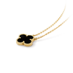 Onyx Clover Motif Pendant