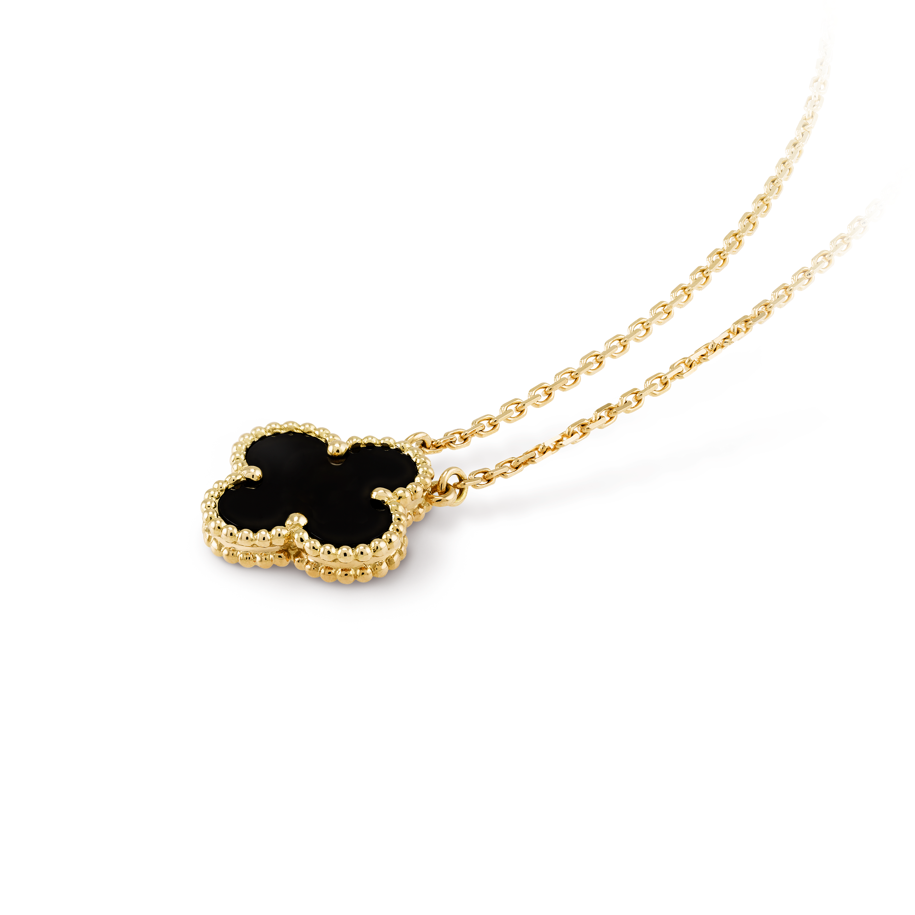 Onyx Clover Motif Pendant