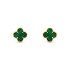 Malachite Clover Motif Earrings