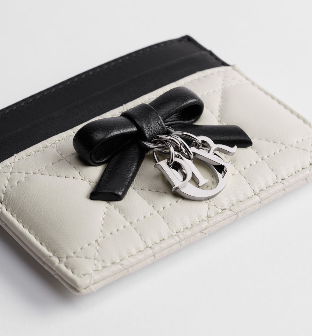 Noir and Ivory Two-Tone Darling Bow Card Holder