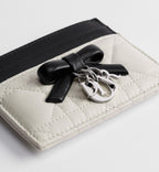 Noir and Ivory Two-Tone Darling Bow Card Holder