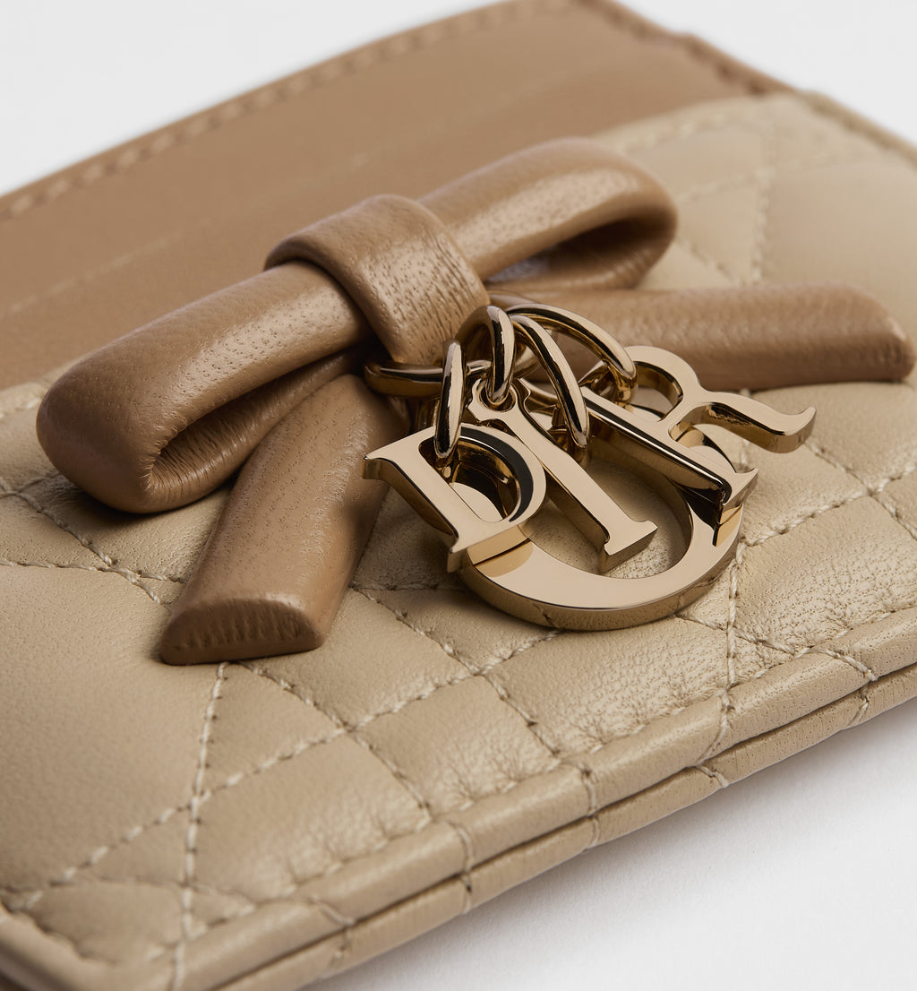 Tan and Caramel Two-Tone Darling Bow Card Holder