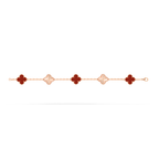 Carnelian & Lumière Clover Motif Bracelet