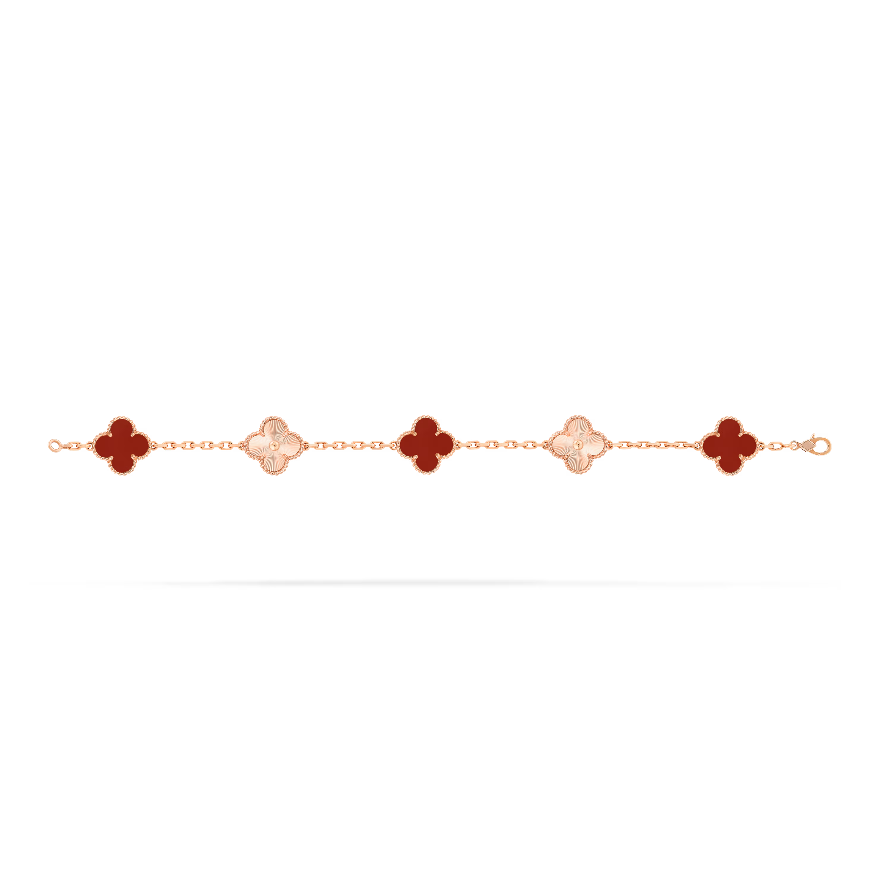 Carnelian & Lumière Clover Motif Bracelet