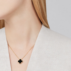 Onyx Clover Motif Pendant