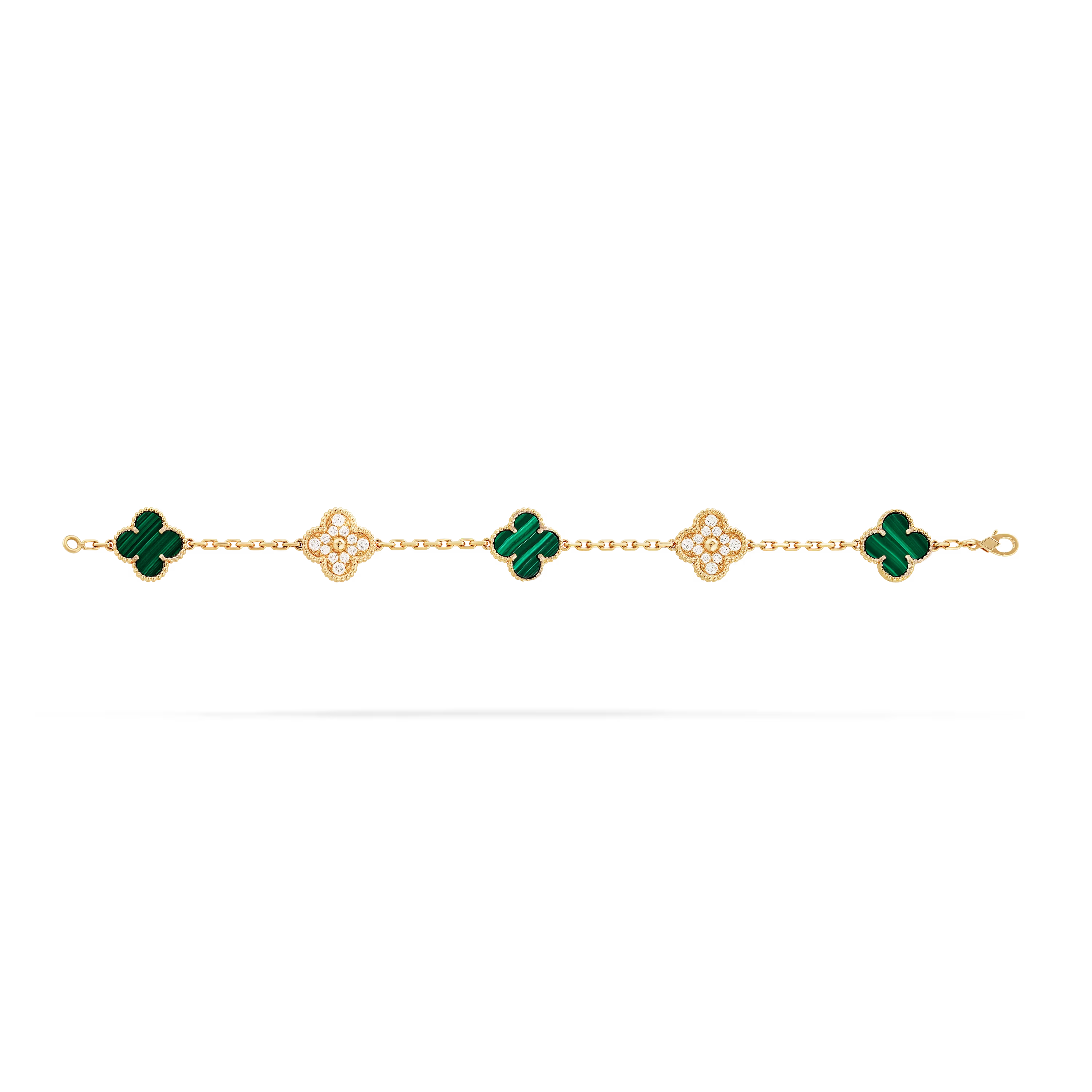 Malachite & Diamanté Clover Motif Bracelet