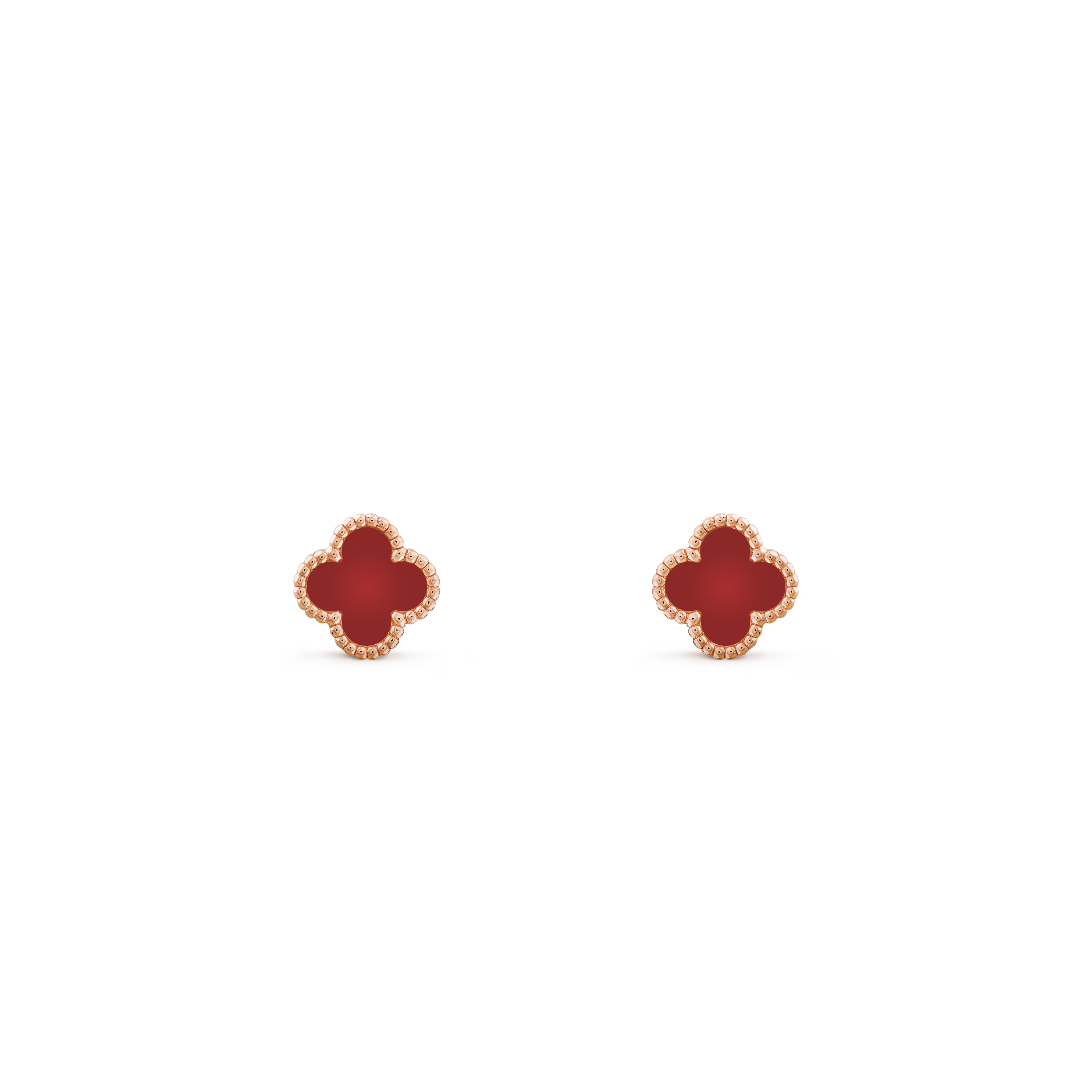 Carnelian Petite Clover Motif Earstuds