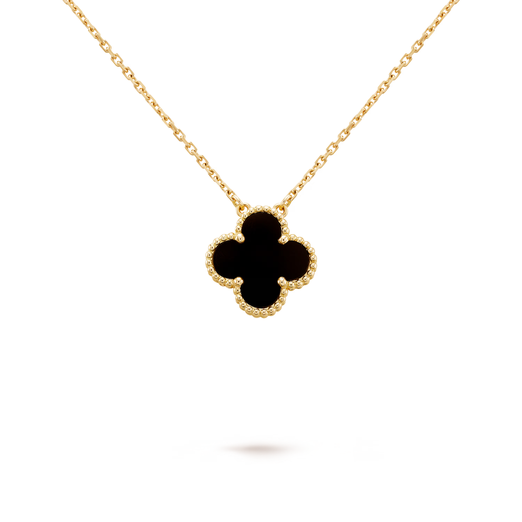 Onyx Clover Motif Pendant