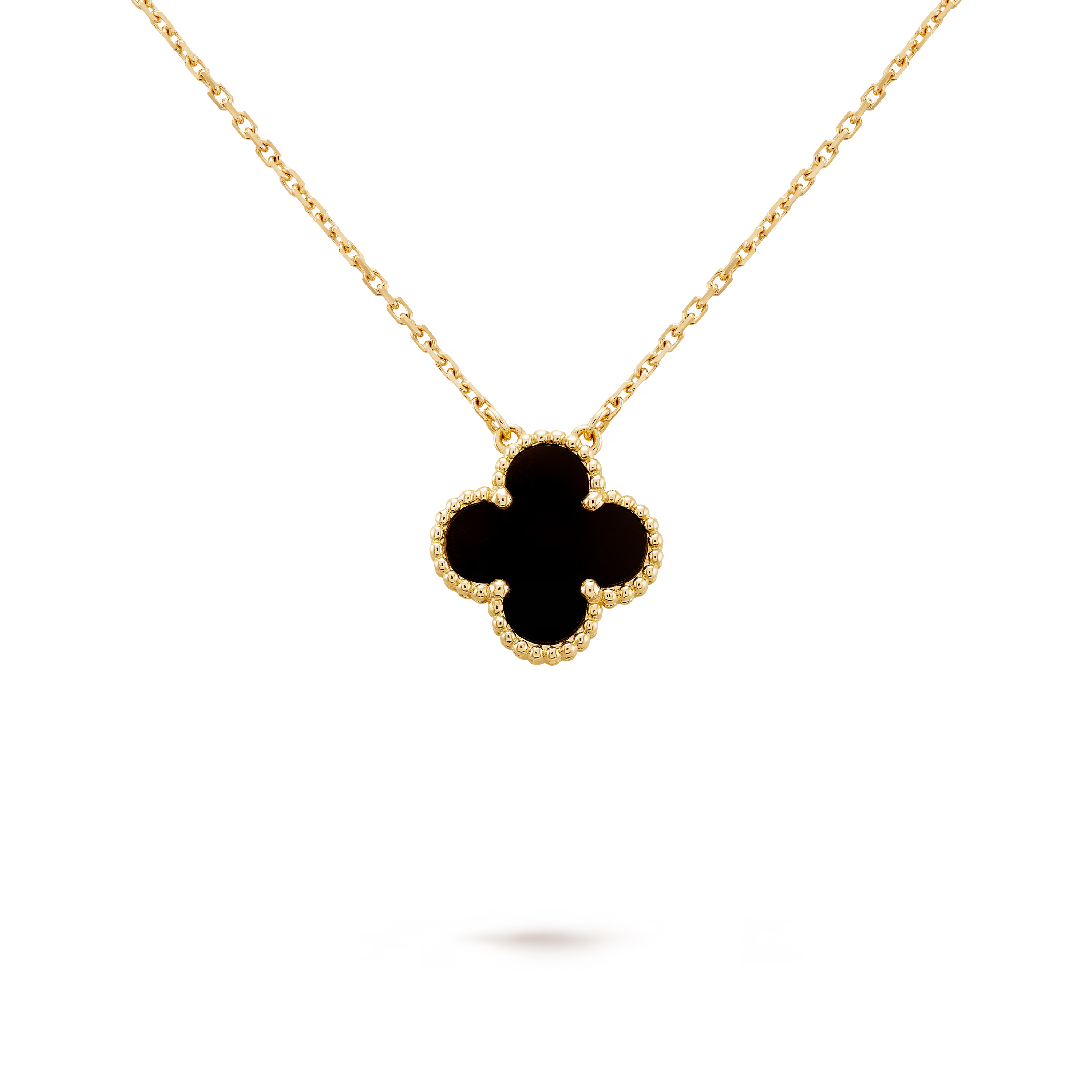 Onyx Clover Motif Pendant