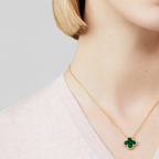 Malachite Clover Motif Pendant