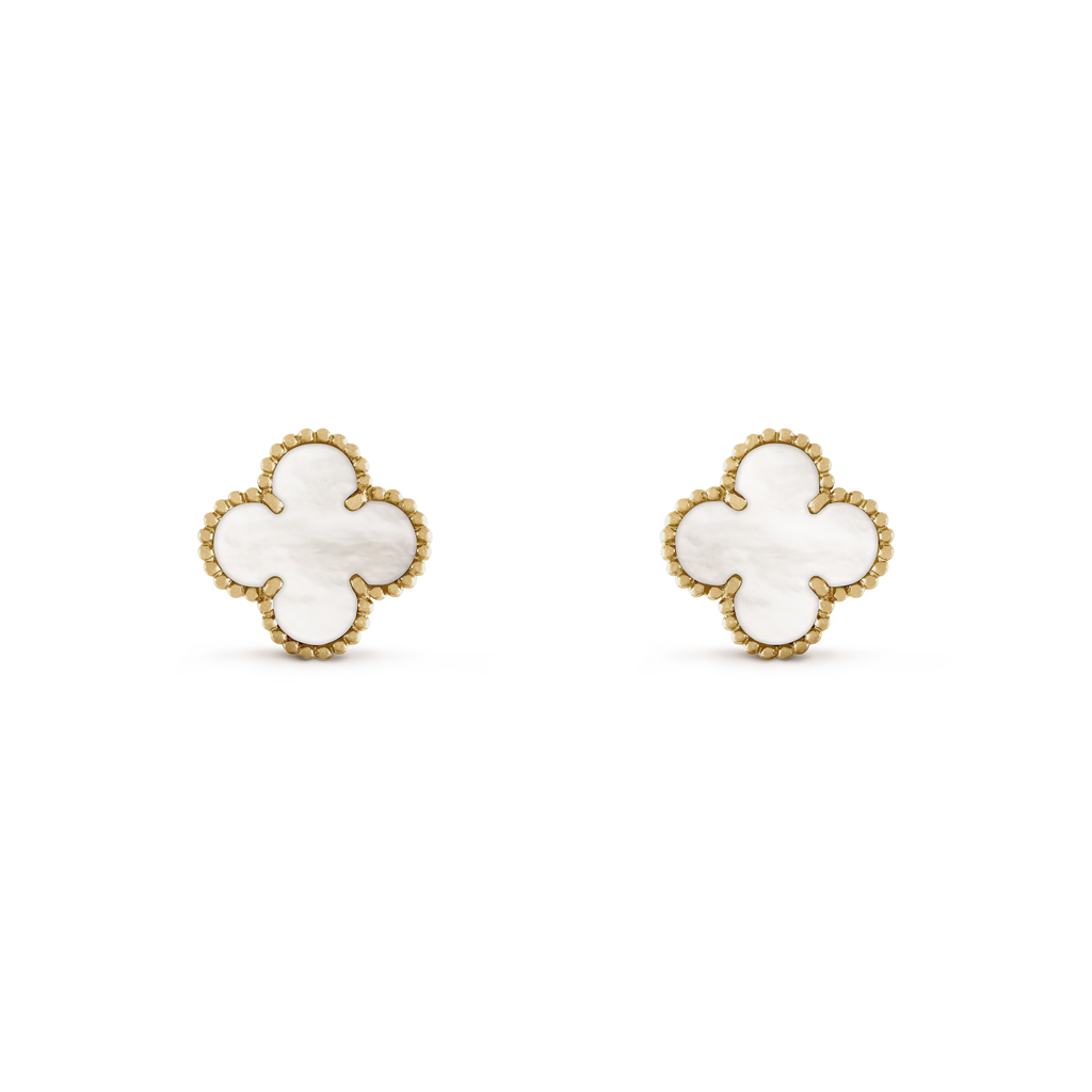 Mother-of-pearl Clover Motif Earrings