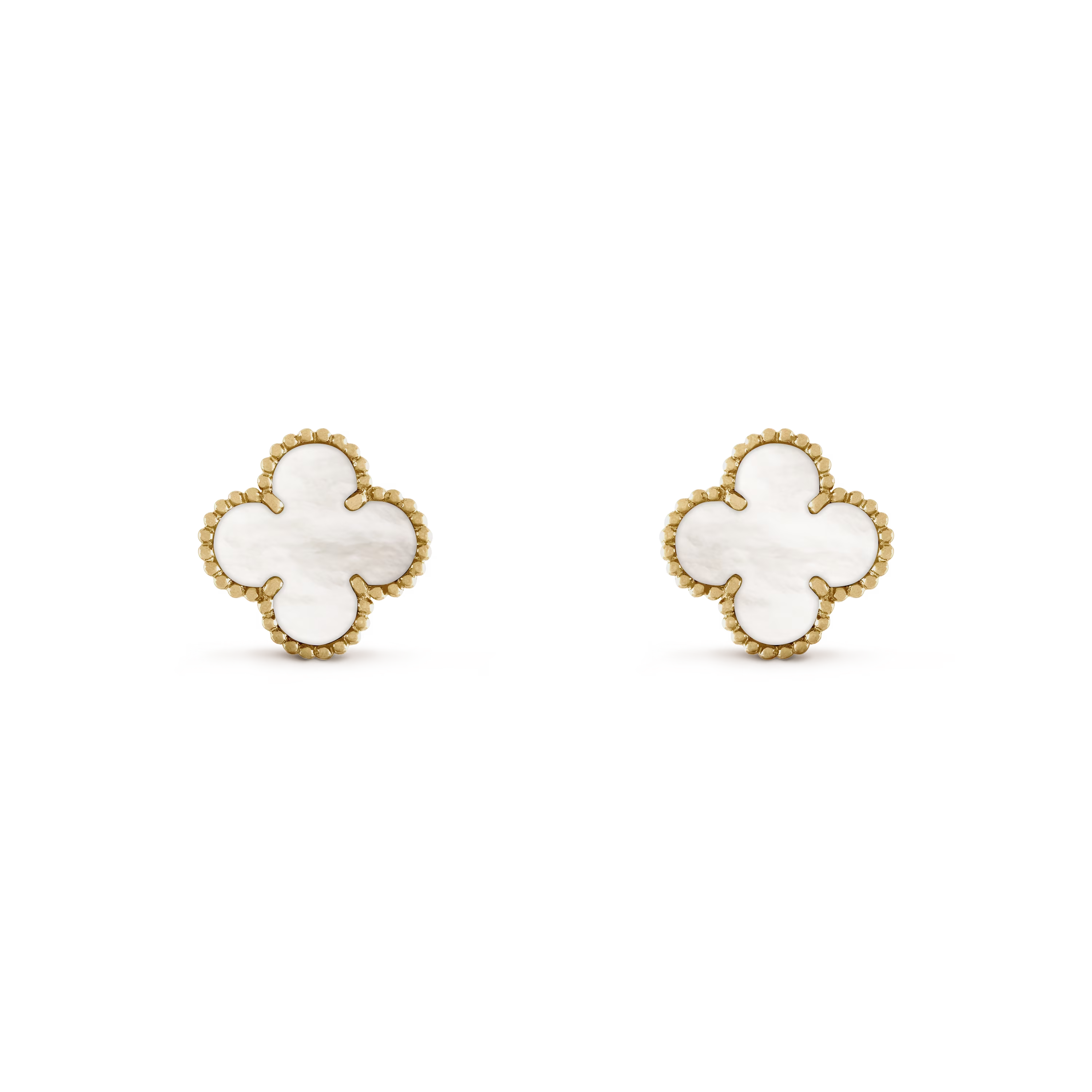 Mother-of-pearl Clover Motif Earrings