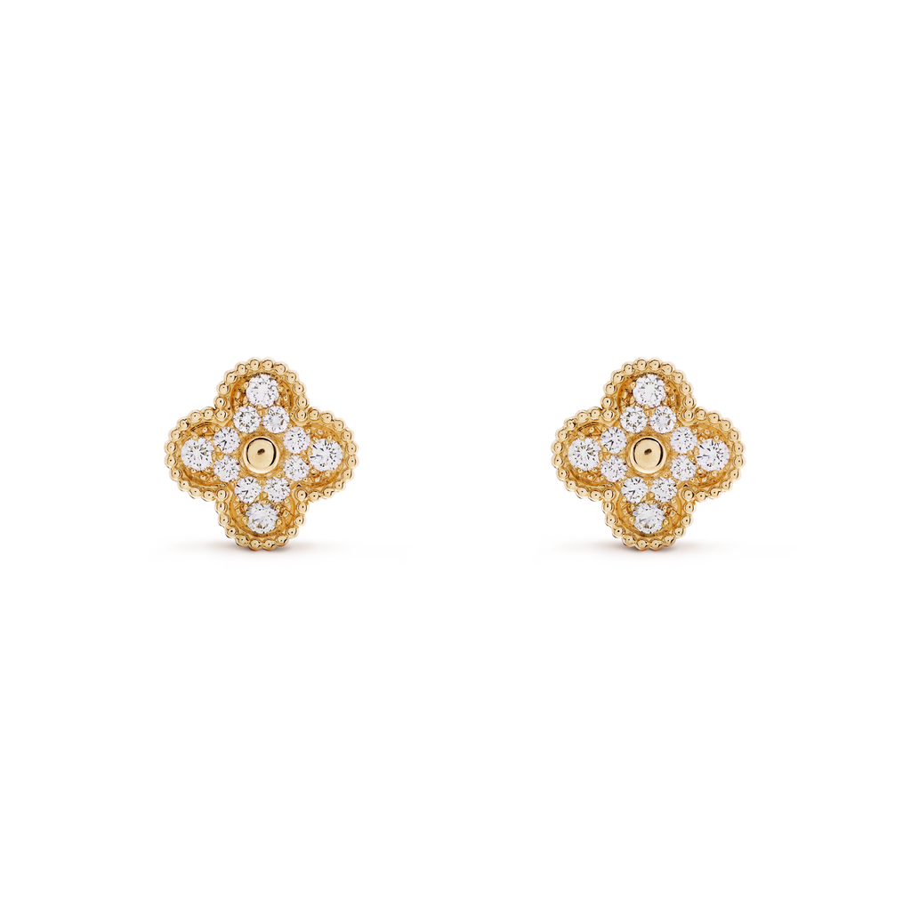Diamanté Clover Motif Earrings