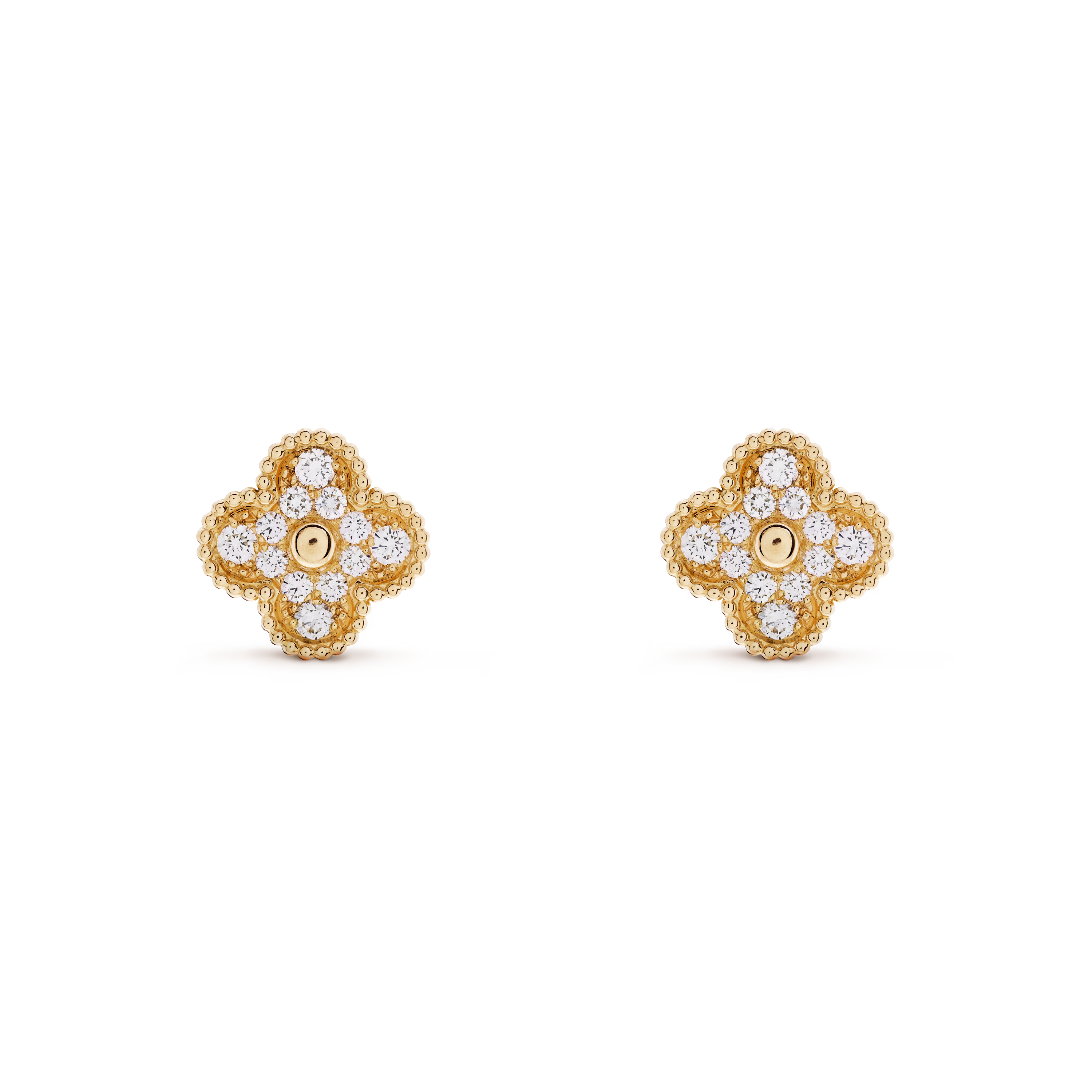 Diamanté Clover Motif Earrings