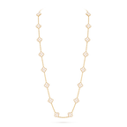 Mother-of-pearl Clover Motif Long Necklace