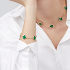 Malachite Clover Motif Bracelet