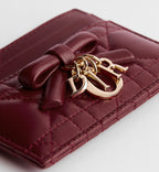 Bordeaux Red Darling Bow Card Holder