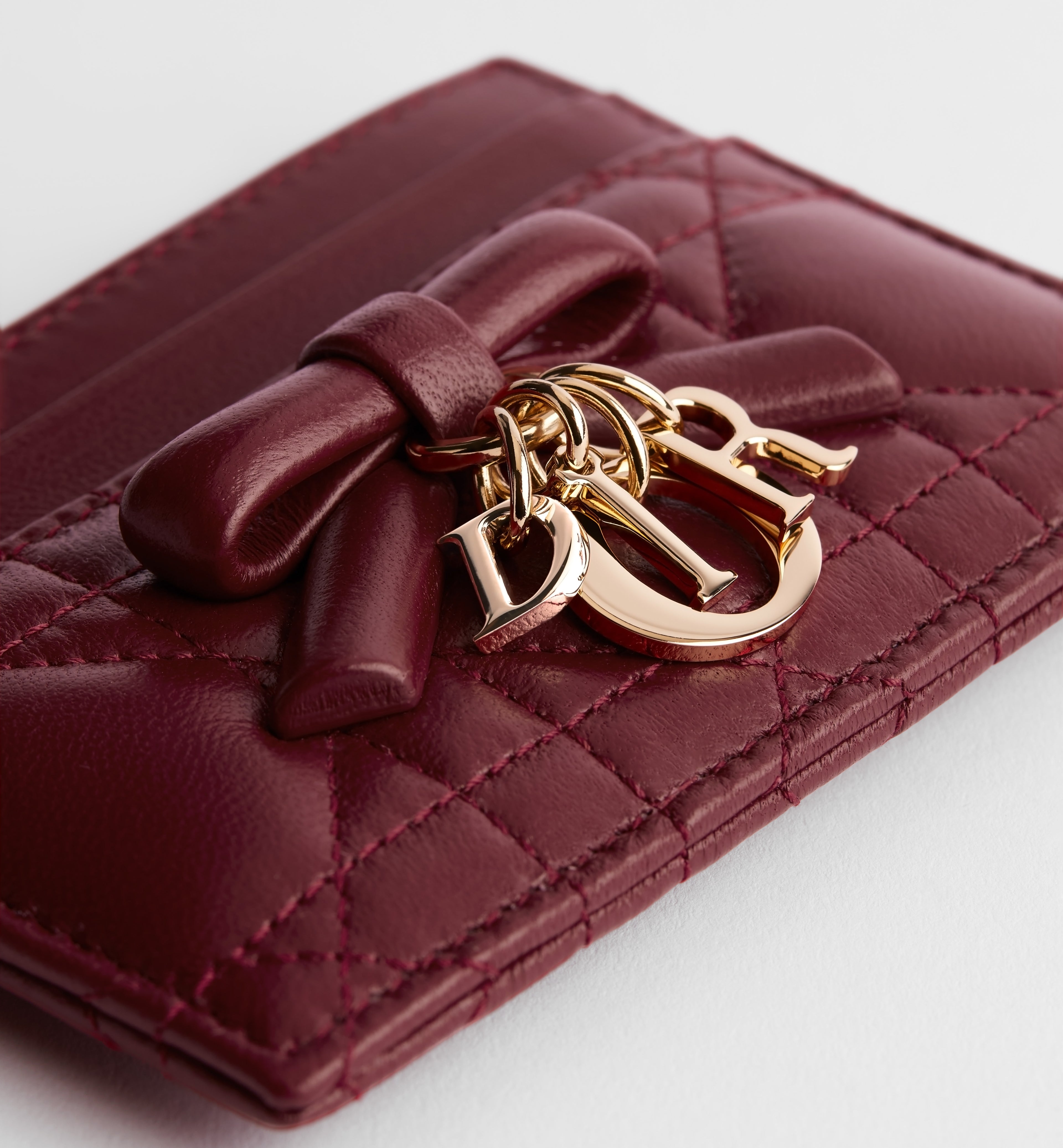 Bordeaux Red Darling Bow Card Holder