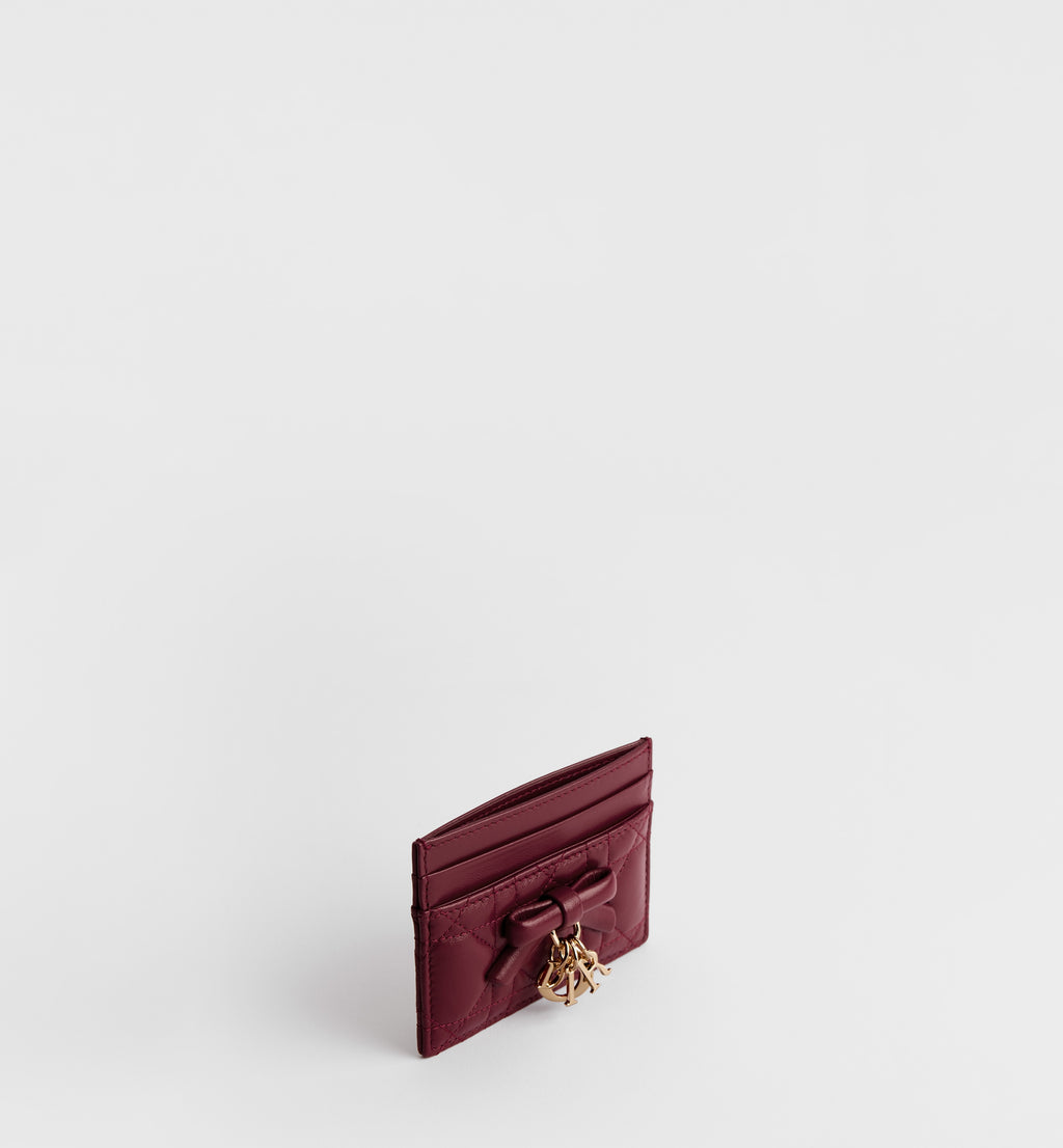Bordeaux Red Darling Bow Card Holder