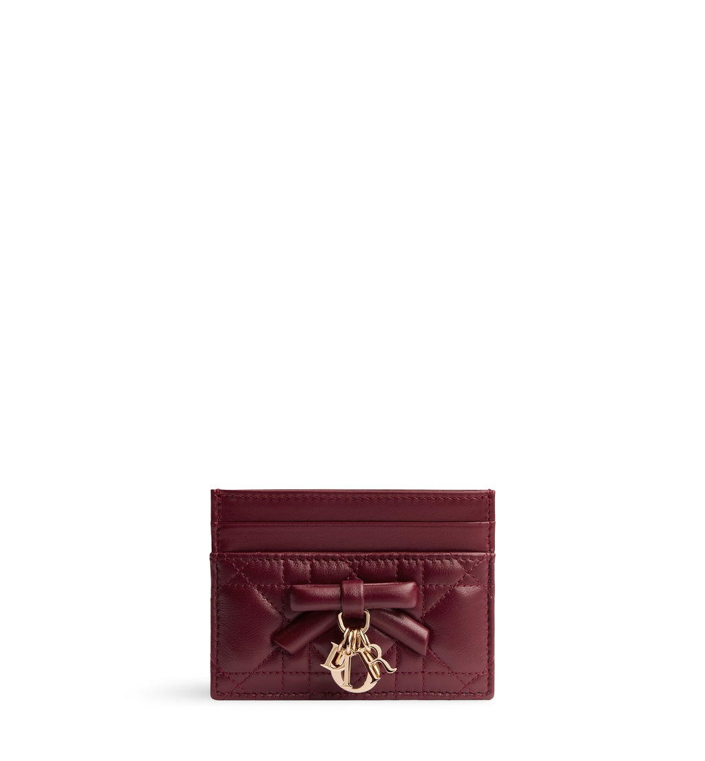 Bordeaux Red Darling Bow Card Holder