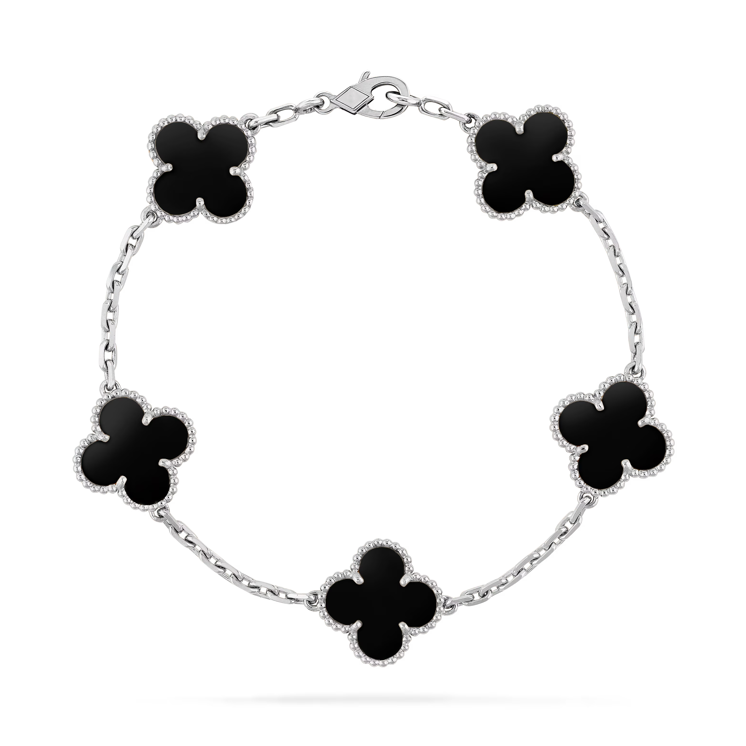 Onyx Clover Motif Bracelet