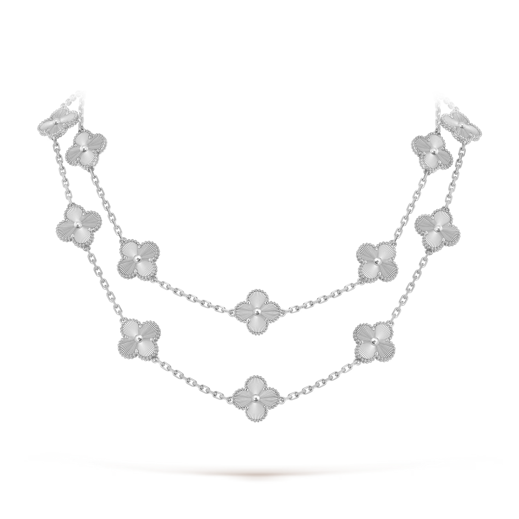 Lumière Clover Motif Long Necklace