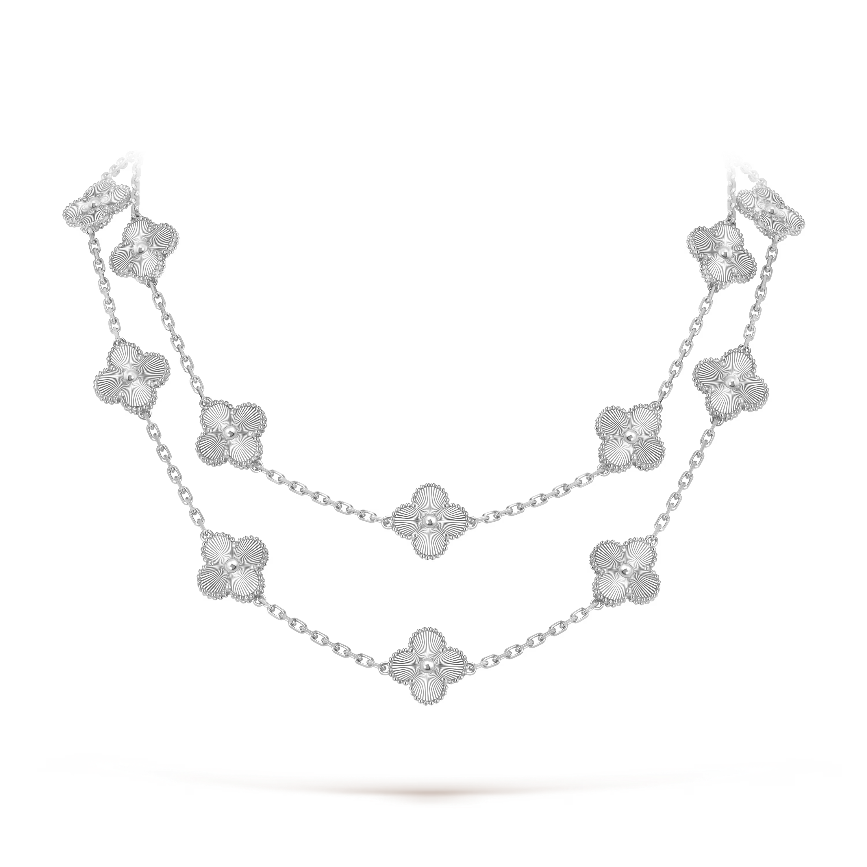 Lumière Clover Motif Long Necklace